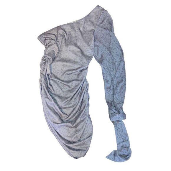 Vintage Y2K Teeze Me Size Small Brown Sparkly One Sleeve Ruched Mini Dress - Picture 1 of 3